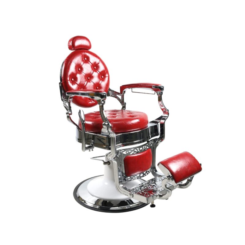 Chaise de barbier Ashley rouge