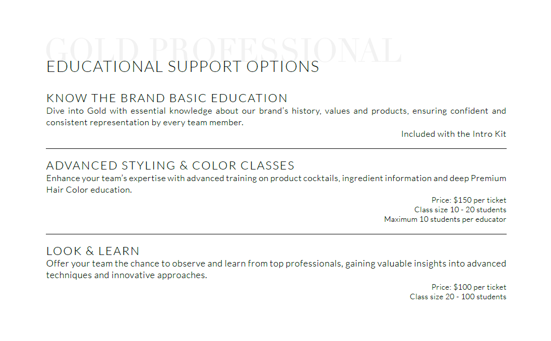 Gold Professional Reward Program