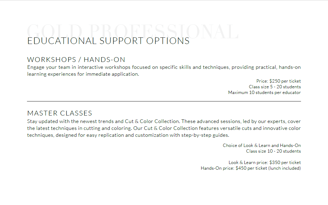 Gold Professional Reward Program