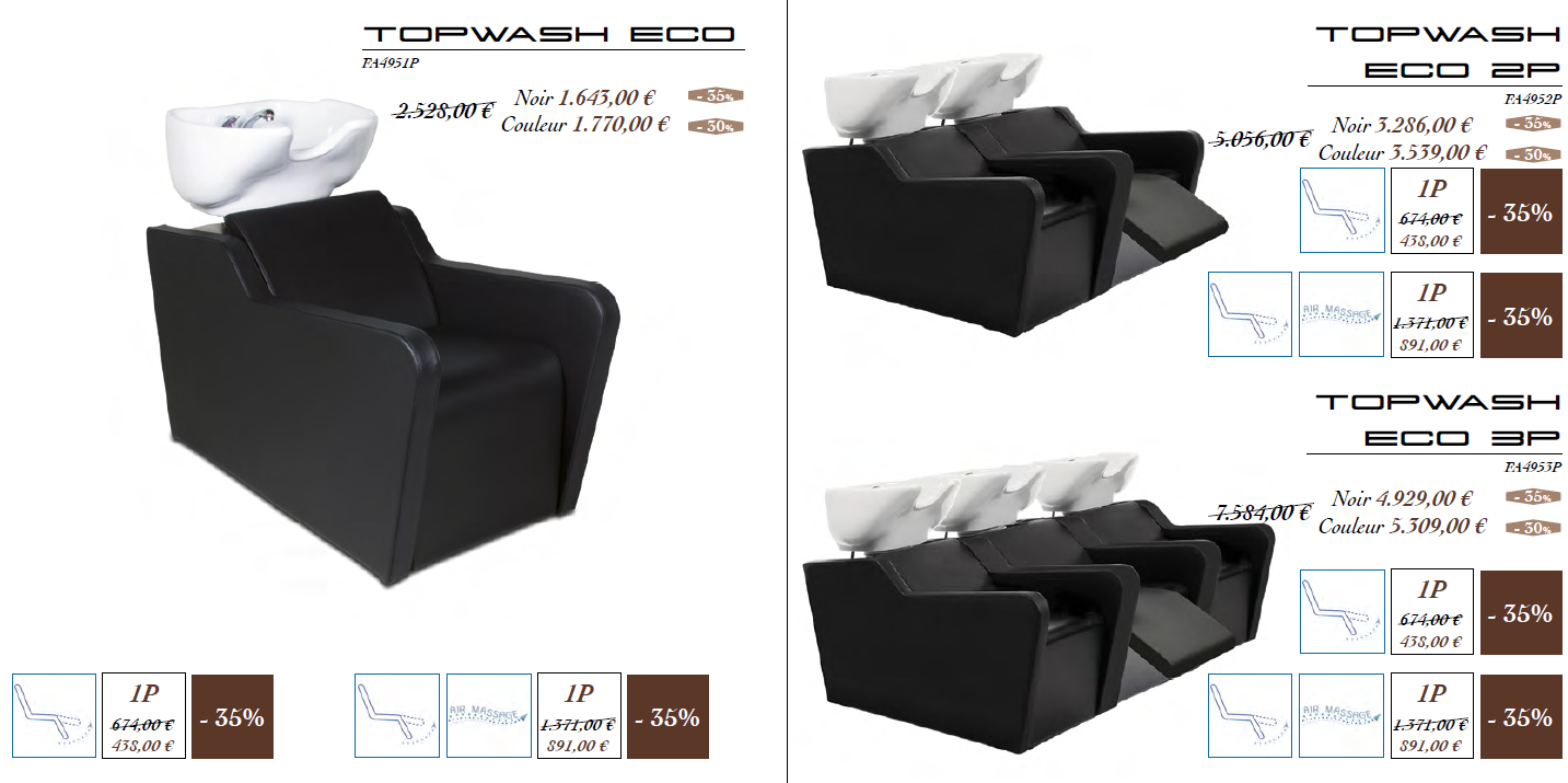 shampoo bowls and hydraulic chairs