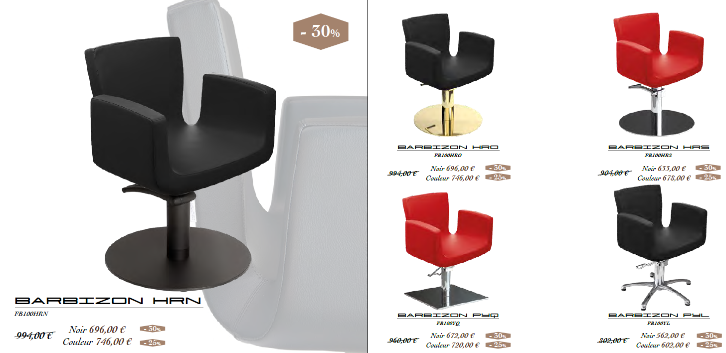 Chaise salon de coiffure