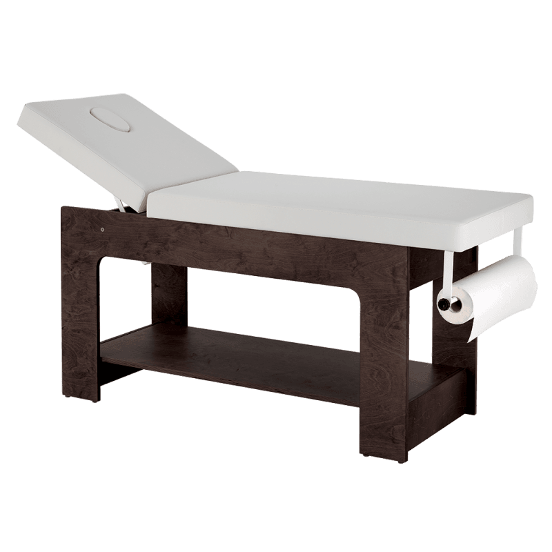 Beauty bed with 1 movement, available in soft version and in 3 different colours.